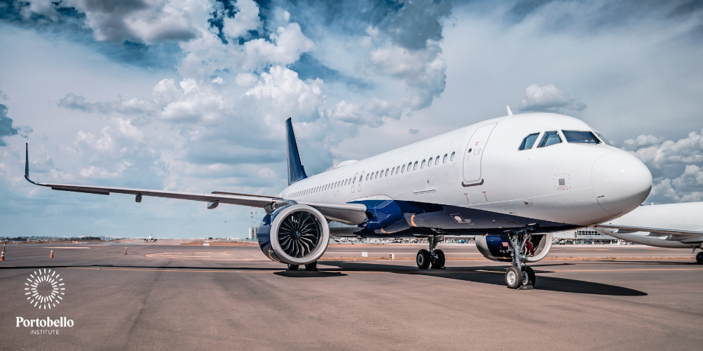 Airplane on a runway 