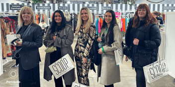 Fashion students attending a buying show Scoop London