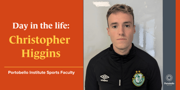 Day in the life text and headshot of sports therapy tutor