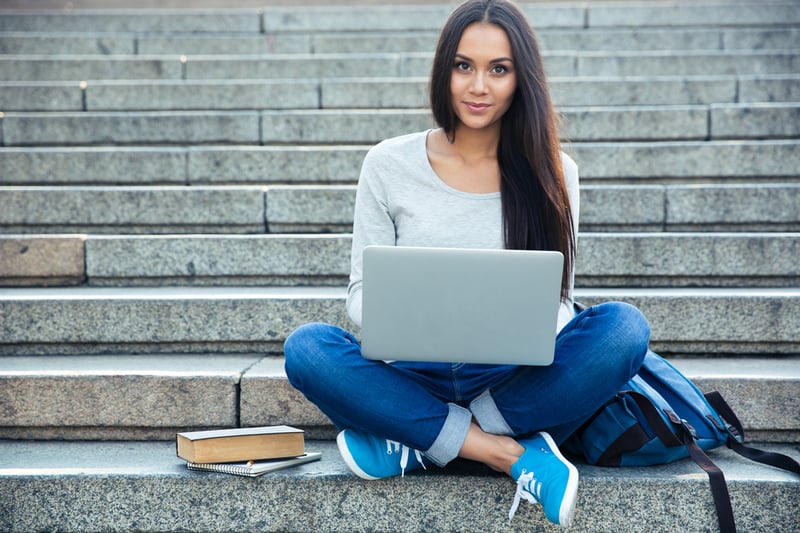 Young Woman Working Remotely after Covid-19