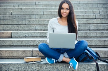 Young Woman Working Remotely after Covid-19