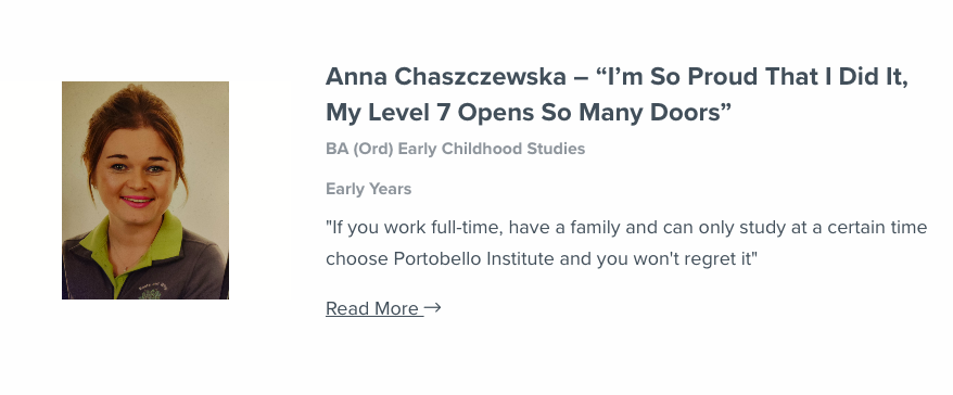 Anna Portobello Early Years Success Story