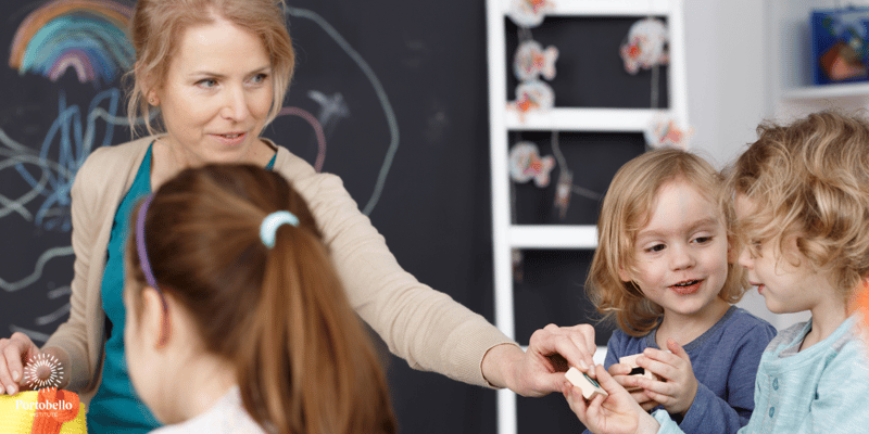 early childhood educator in a classroom environment