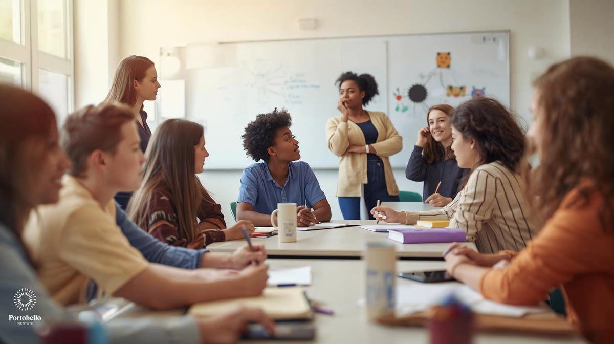 adults in a classroom setting 