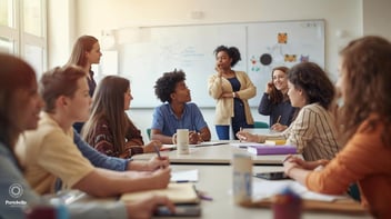 adults in a classroom setting 