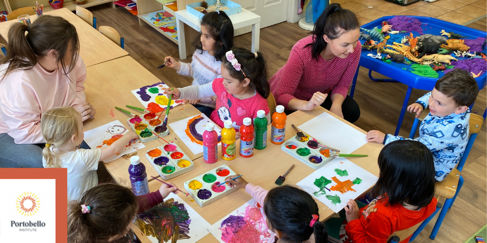 portobello montessori class children painting